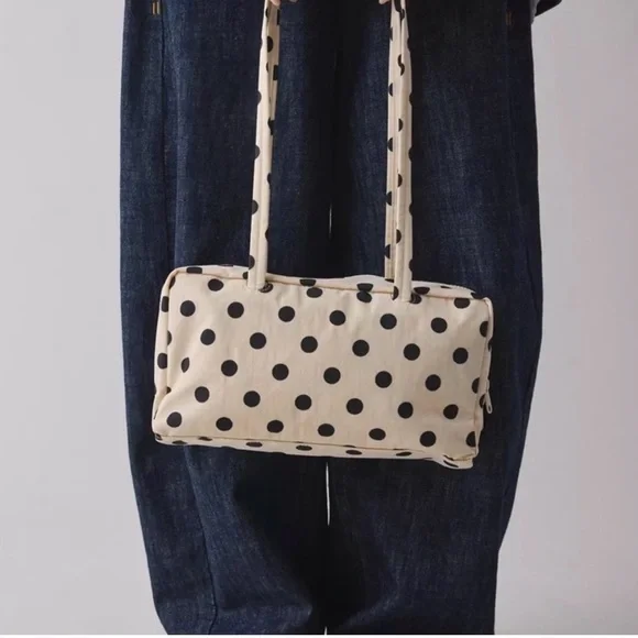Baggu Bowler Bag- Polka Dot Cream & Black - Picture 7 of 8